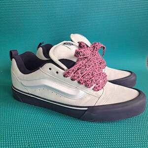 VANS Knu Skool Pop Outsole Skate Shoe Cream Purple Mens 10.5 Low Top Sneaker